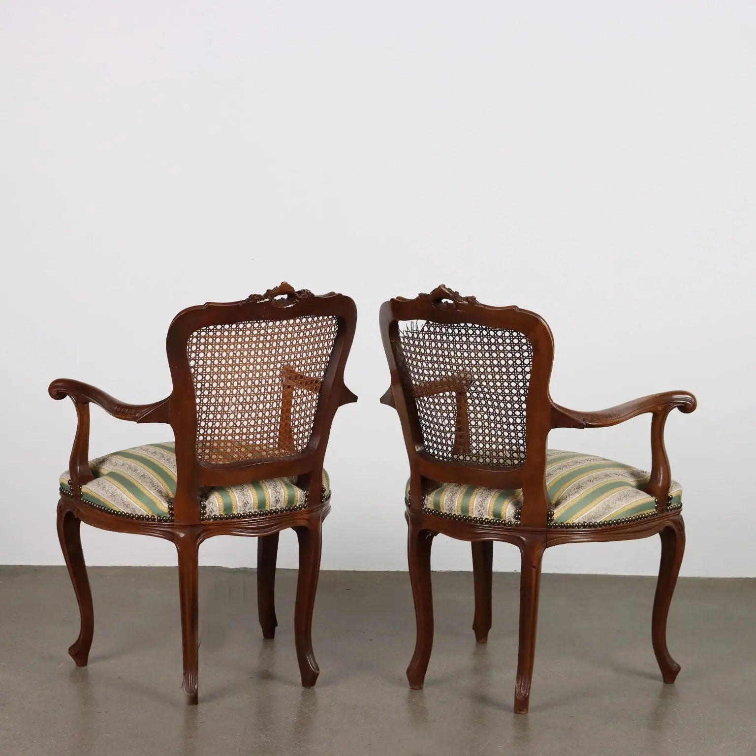 Pair of Barocchetto Walnut Armchairs