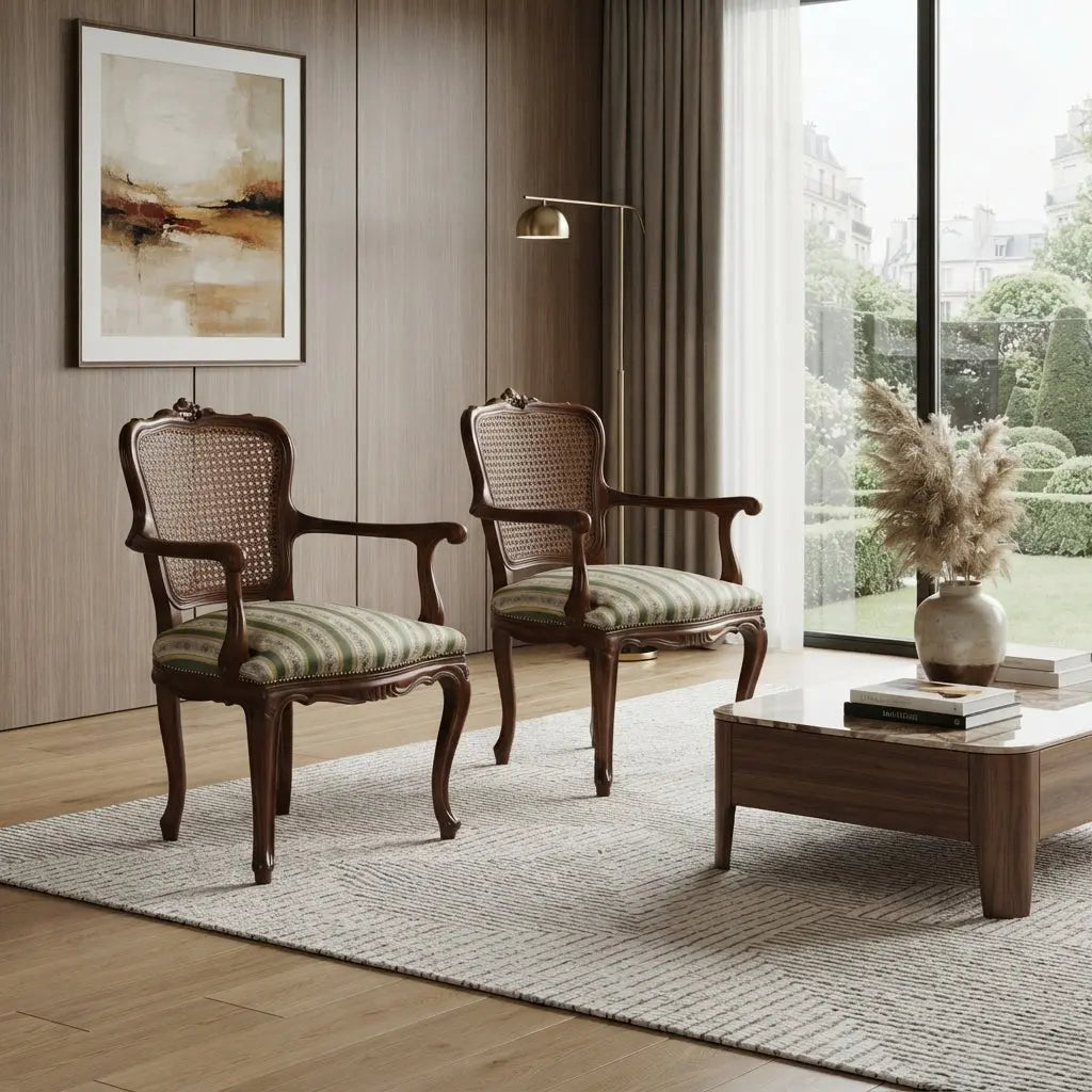 Pair of Barocchetto Walnut Armchairs