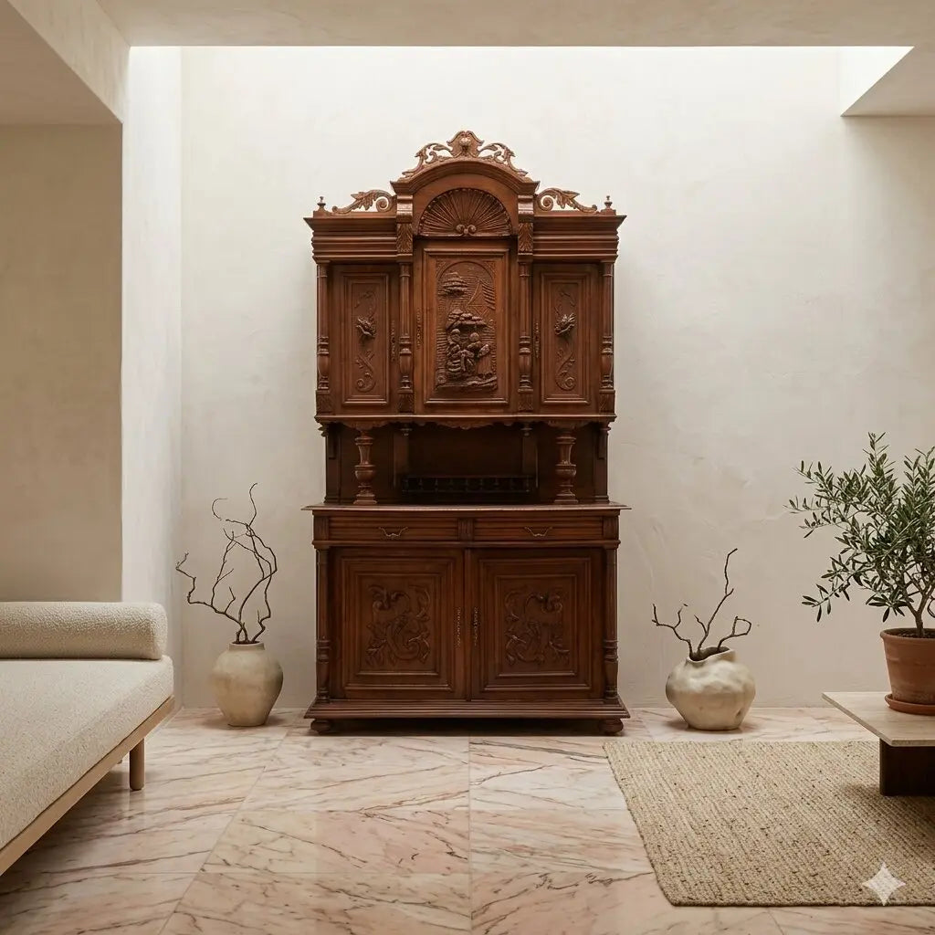 Neo-Renaissance Oak Sideboard - France 19th Century
