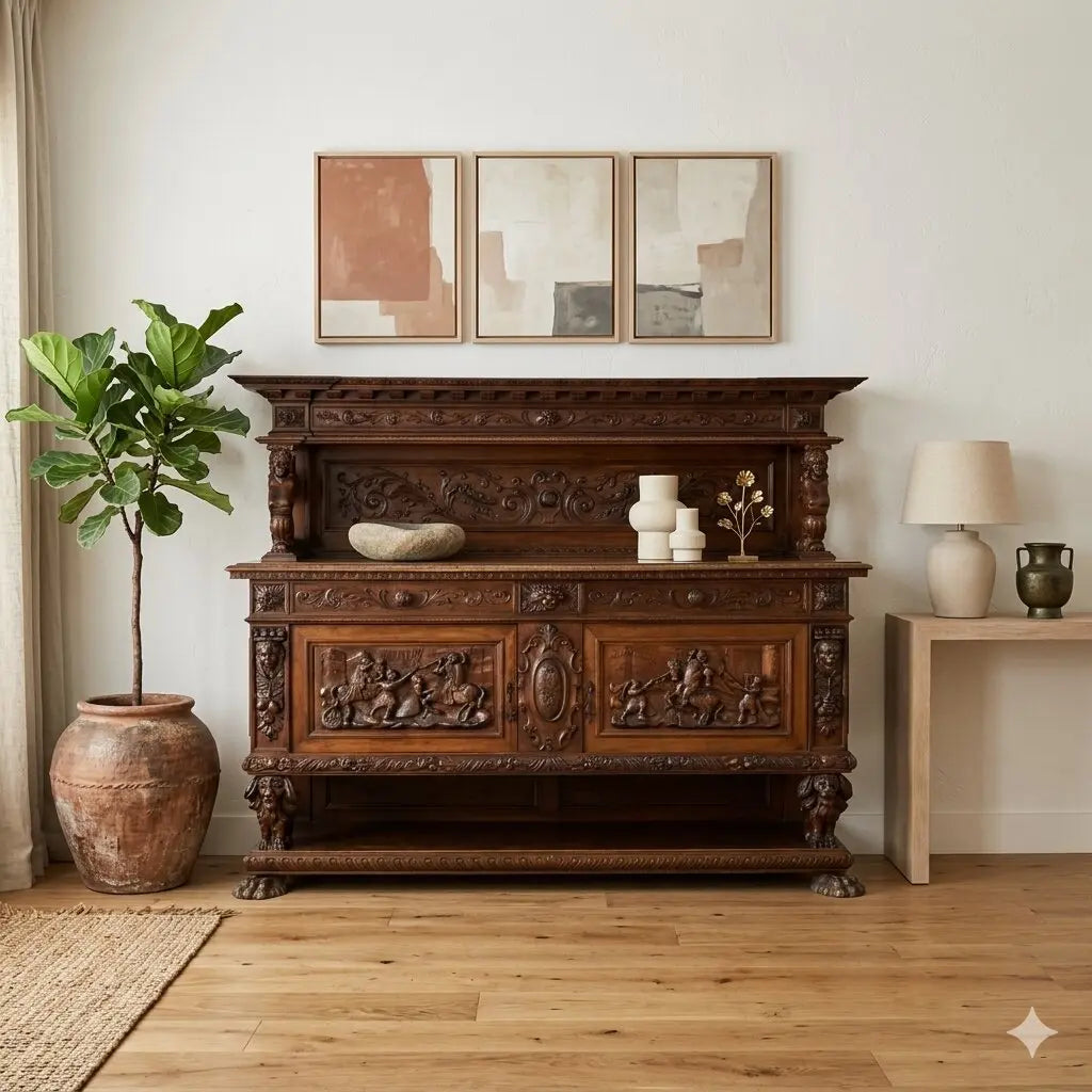 Antique Cupboard Neo-Baroque Style Walnut XX Century - Italy, Early XX Century | Antiques | Cupboards
