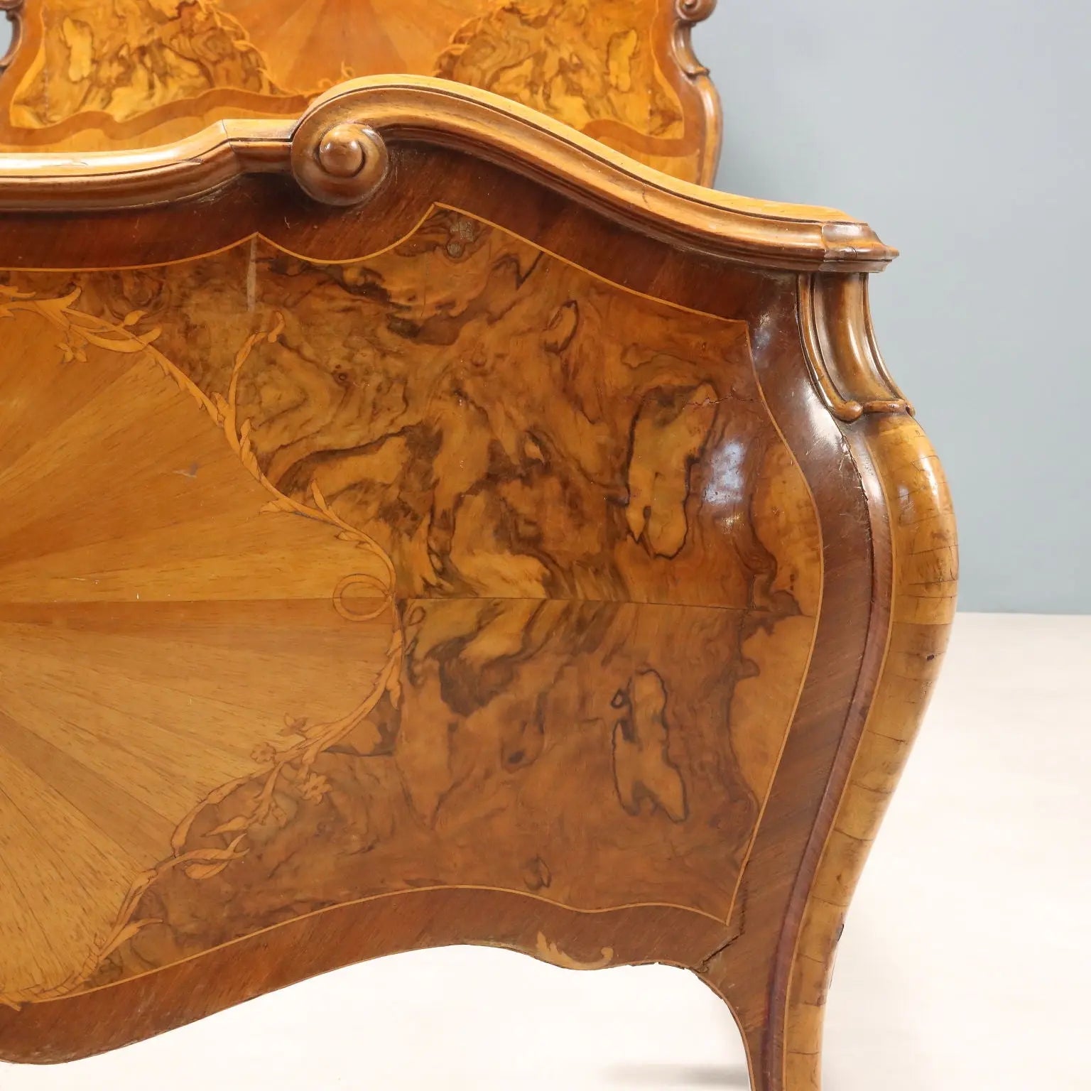Antique Single Beds Baroque Style Various Woods XX Century - Antique Beds, Baroque Style | Antiques | Beds & Headboards