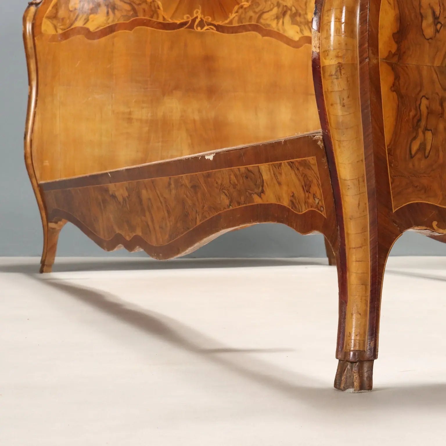 Antique Single Beds Baroque Style Various Woods XX Century - Antique Beds, Baroque Style | Antiques | Beds & Headboards