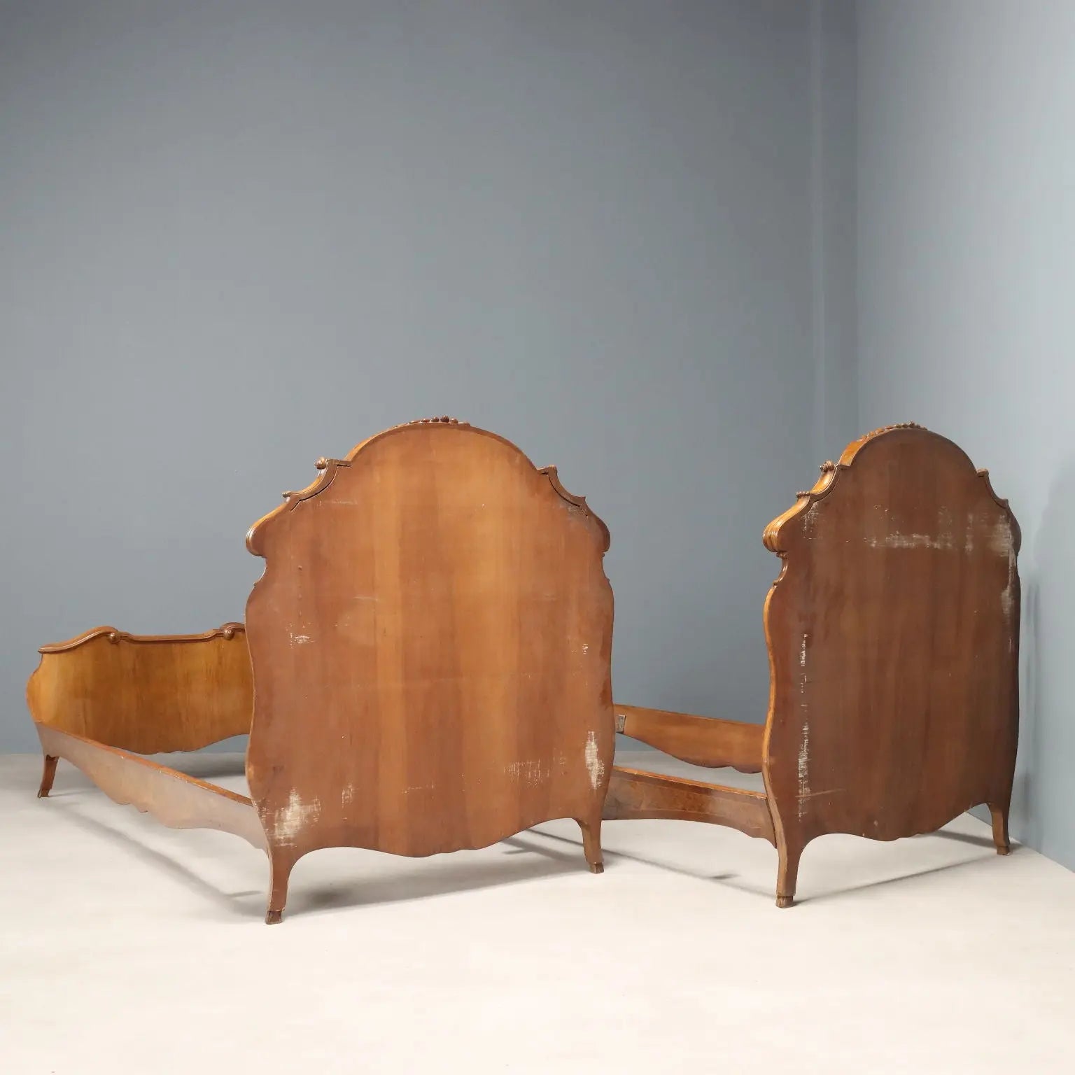 Antique Single Beds Baroque Style Various Woods XX Century - Antique Beds, Baroque Style | Antiques | Beds & Headboards