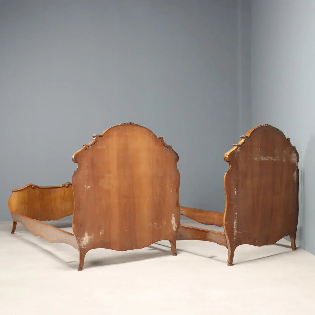 Antique Single Beds Baroque Style Various Woods XX Century - Antique Beds, Baroque Style | Antiques | Beds & Headboards