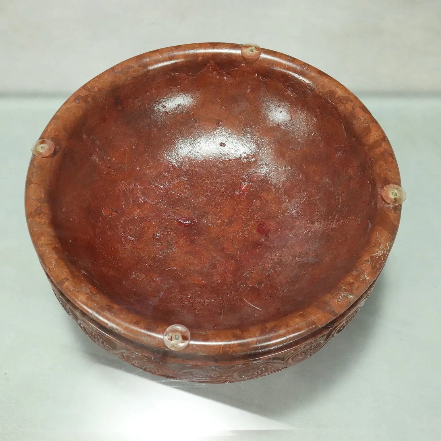 Vintage Coffee Table Glass Top Terracotta Basement XX Century - Italy, XX Century | Antiques | Side & Coffee Tables