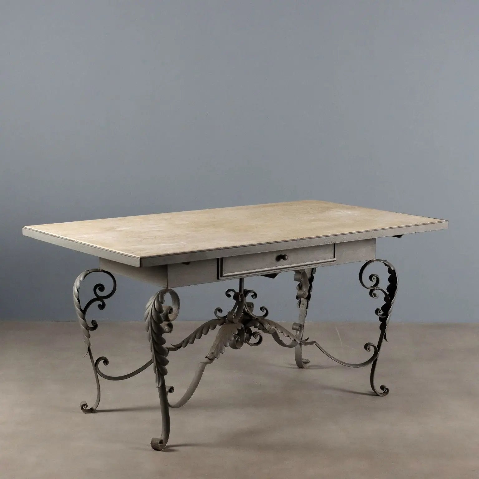 Antique Table Iron Marble Top Italy XX Century - Italy, XX Century | Antiques | Tables