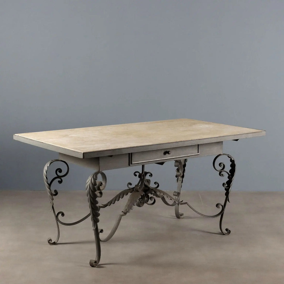 Antique Table Iron Marble Top Italy XX Century - Italy, XX Century | Antiques | Tables