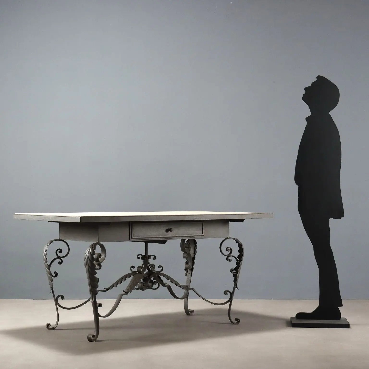 Antique Table Iron Marble Top Italy XX Century - Italy, XX Century | Antiques | Tables