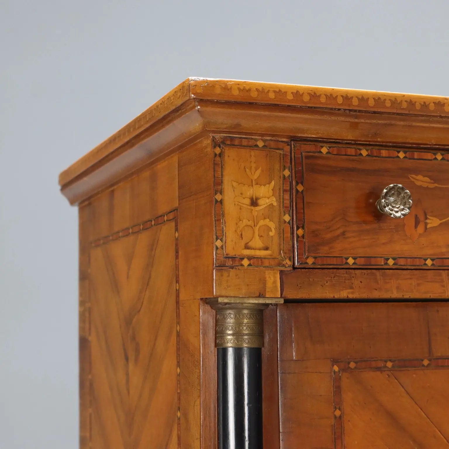 Antique Secrétaire Empire Style Walnut Veneer Italy XX Century - Italy, XX Century | Antiques | Drop-Leaf Secretaire & Secretaire