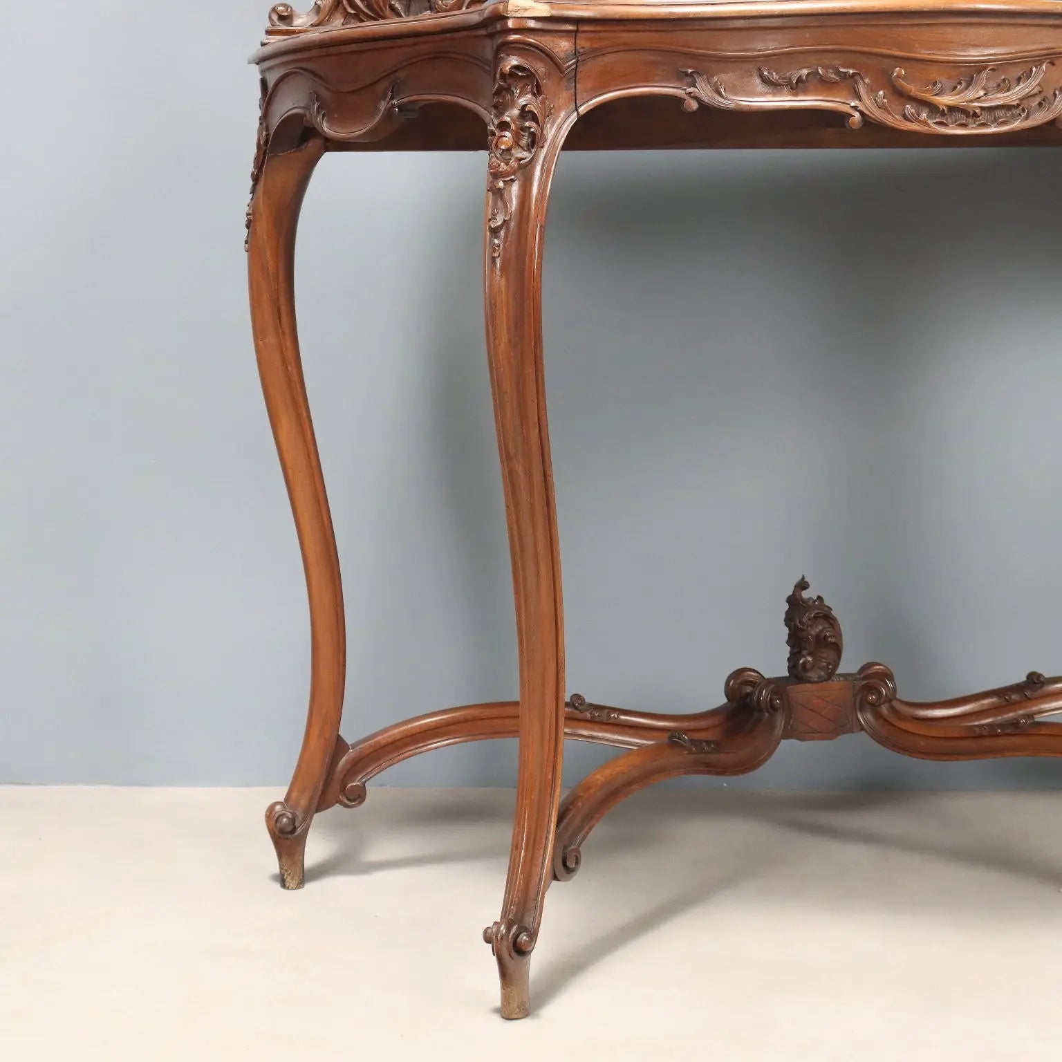 Antique Console Mahogany Velvet Glass Italy XIX Century - Italy, Late XIX Century | Antiques | Consoles