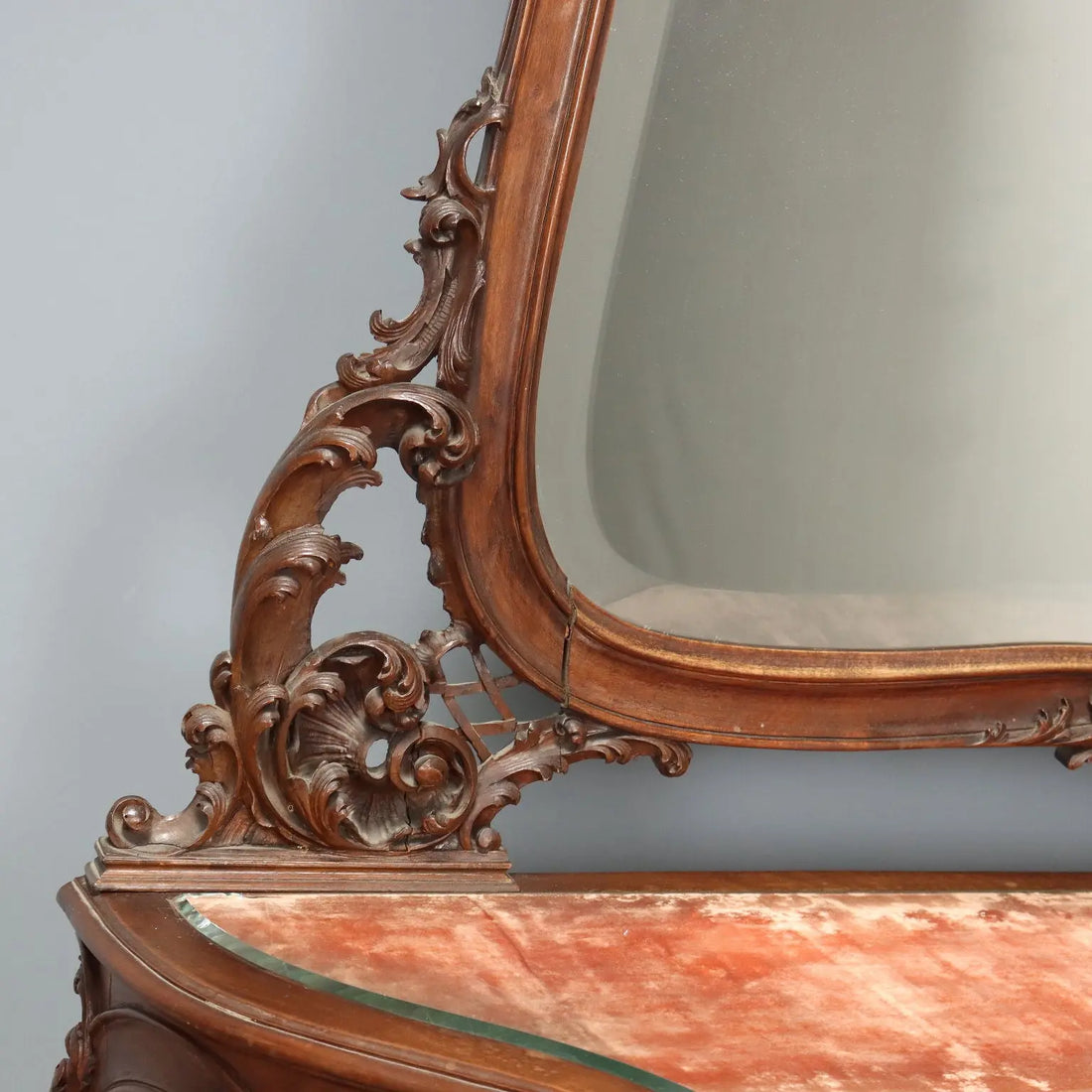 Antique Console Mahogany Velvet Glass Italy XIX Century - Italy, Late XIX Century | Antiques | Consoles