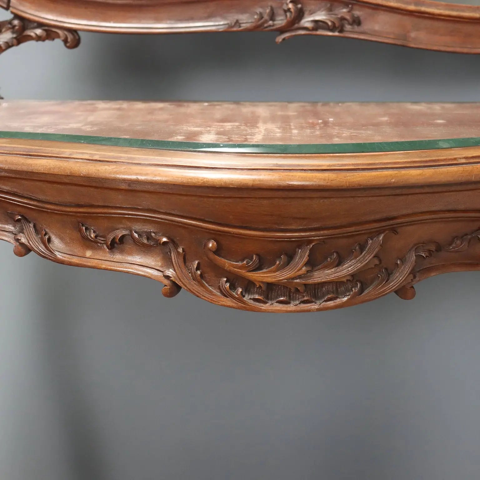 Antique Console Mahogany Velvet Glass Italy XIX Century - Italy, Late XIX Century | Antiques | Consoles