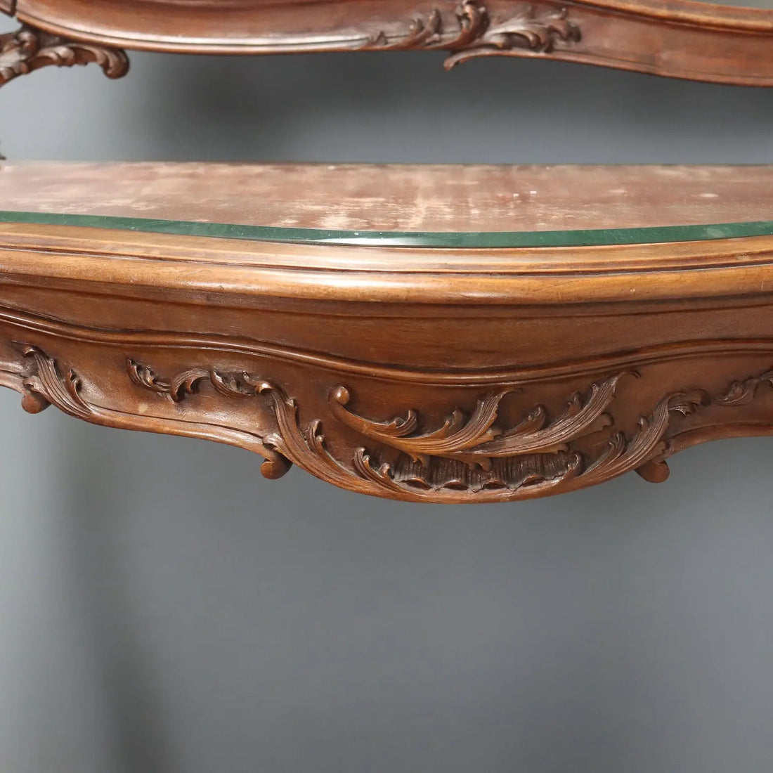 Antique Console Mahogany Velvet Glass Italy XIX Century - Italy, Late XIX Century | Antiques | Consoles