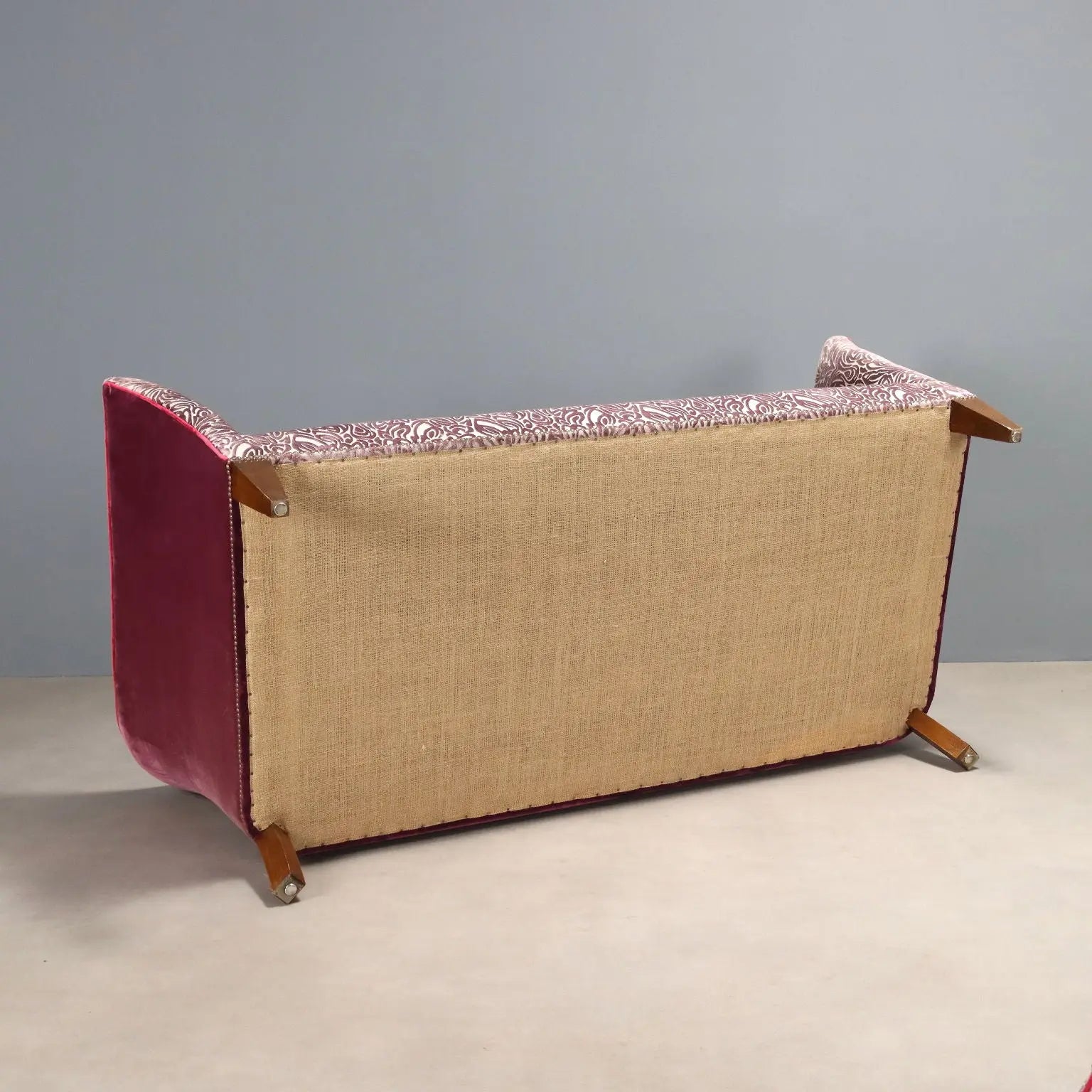 Antique Sofa Velvet Walnut Painted Beech Italy XX Century - Italy, XX Century | Antiques | Seating