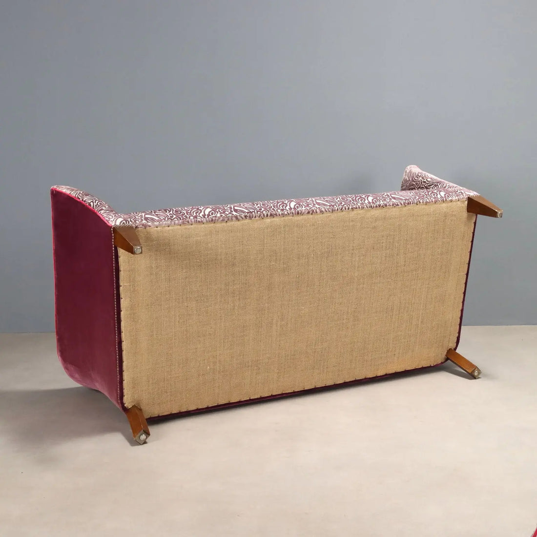 Antique Sofa Velvet Walnut Painted Beech Italy XX Century - Italy, XX Century | Antiques | Seating
