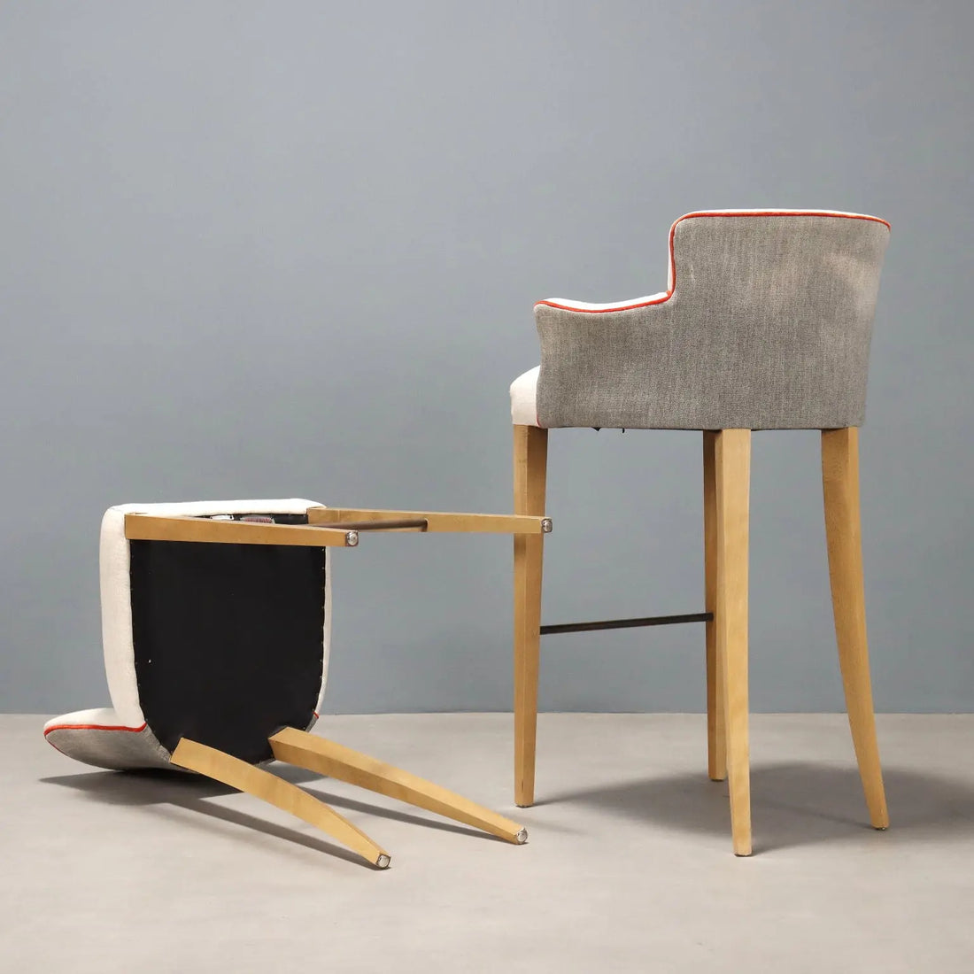 William Yeoward English Stools - Beech & Brass