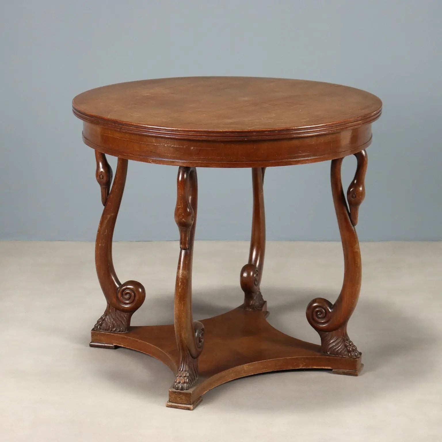 Carved Walnut and Beech Table - Italy 20th Century