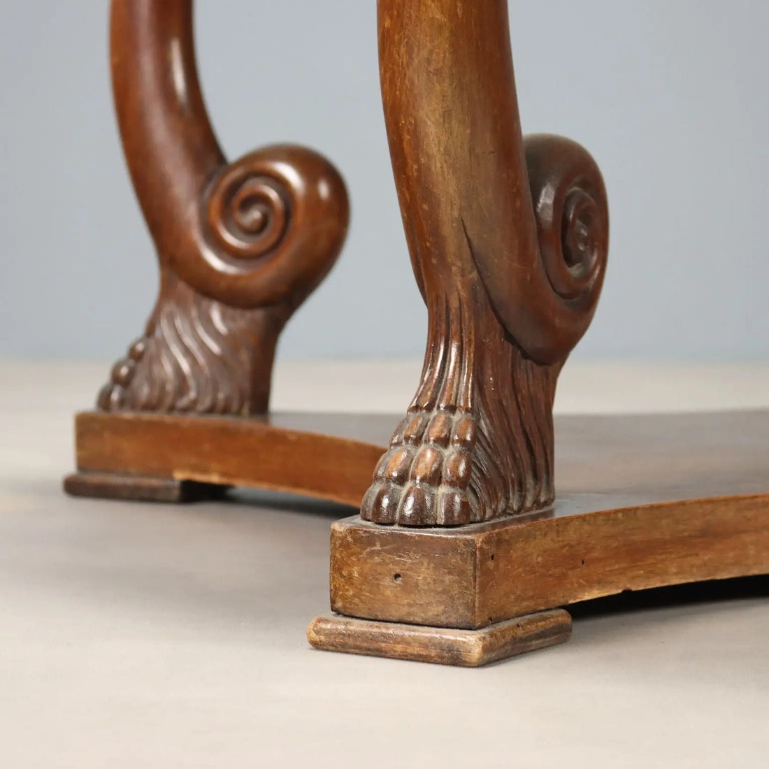 Carved Walnut and Beech Table - Italy 20th Century