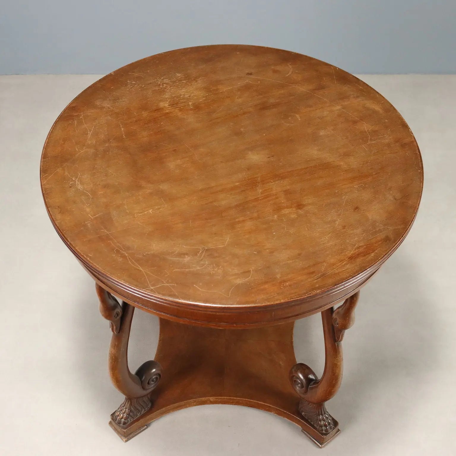 Carved Walnut and Beech Table - Italy 20th Century