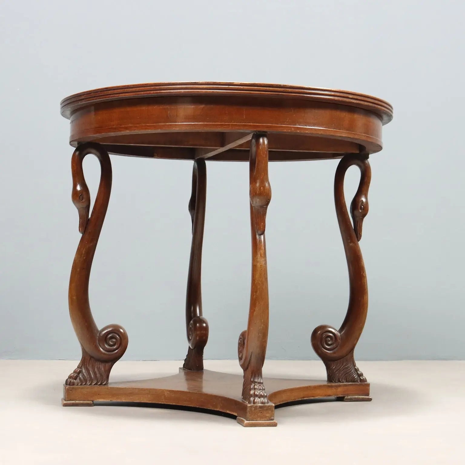 Carved Walnut and Beech Table - Italy 20th Century
