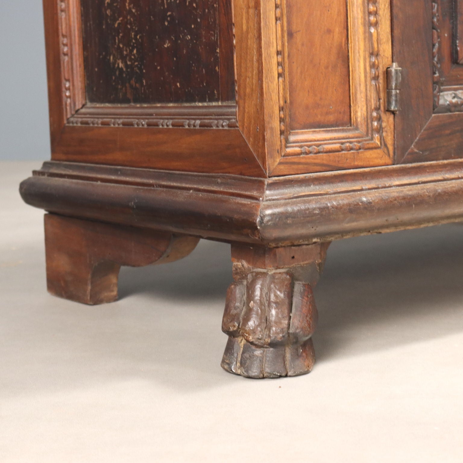 Antique Cupboard Walnut 4 Doors Decorations Italy XX Century