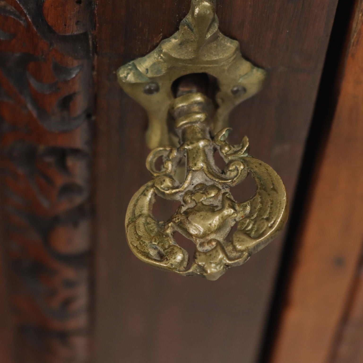 Antique Cupboard Walnut 4 Doors Decorations Italy XX Century