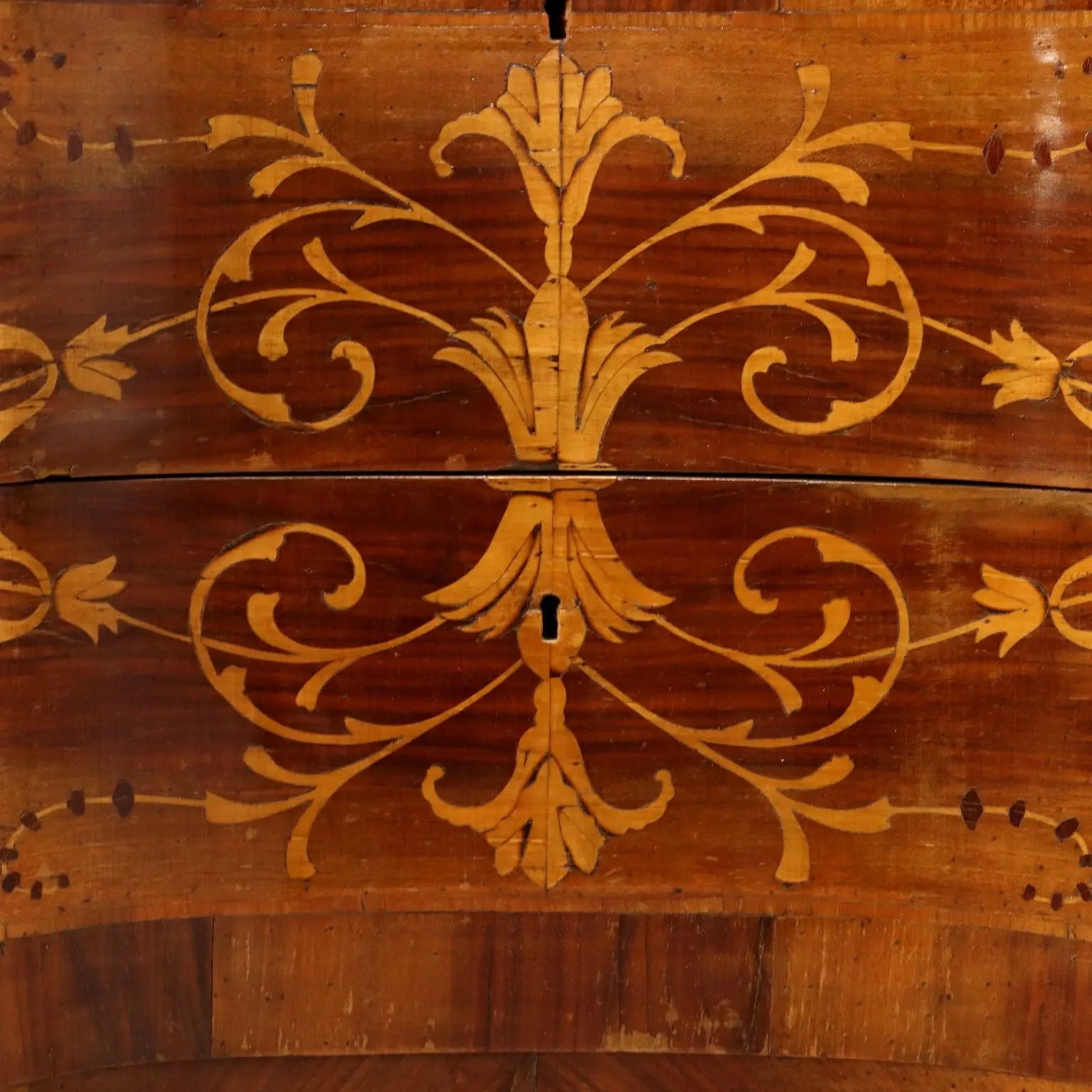 Antique Walnut Drop-Leaf Cabinet Maple 2 Drawers Italy XX Century - Italy, XX Century | Antiques | Desks & Writing Desks