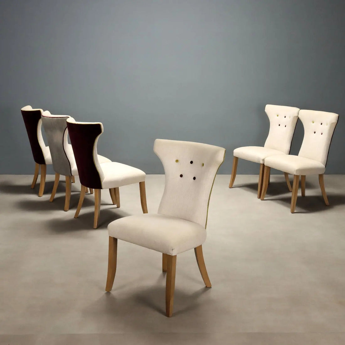 William Yeoward Chairs in Multicolored Fabric