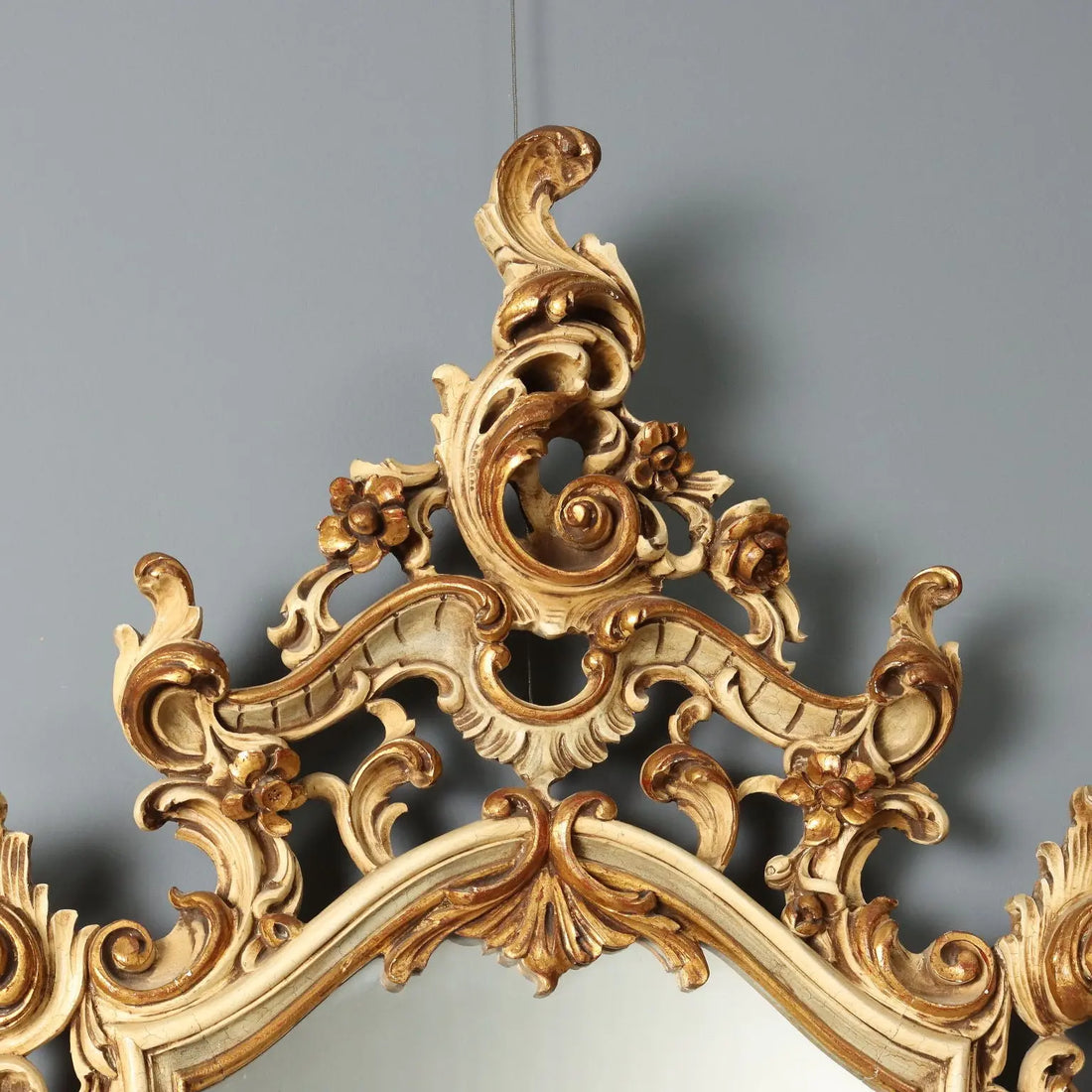 Lacquered and Gilded Rocaille Mirror - Italy 20th Century