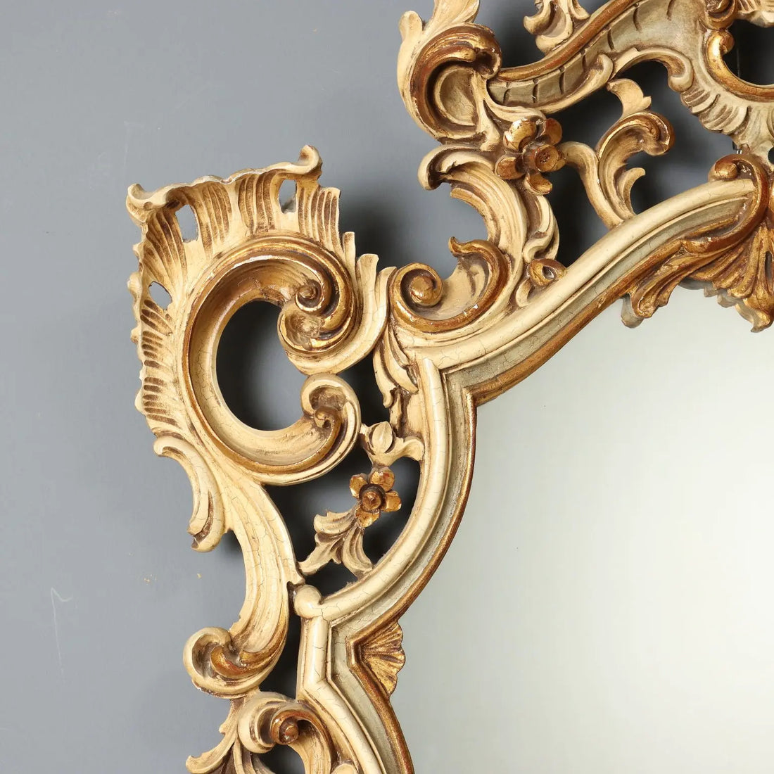 Lacquered and Gilded Rocaille Mirror - Italy 20th Century