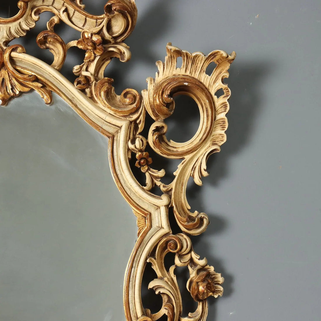 Lacquered and Gilded Rocaille Mirror - Italy 20th Century