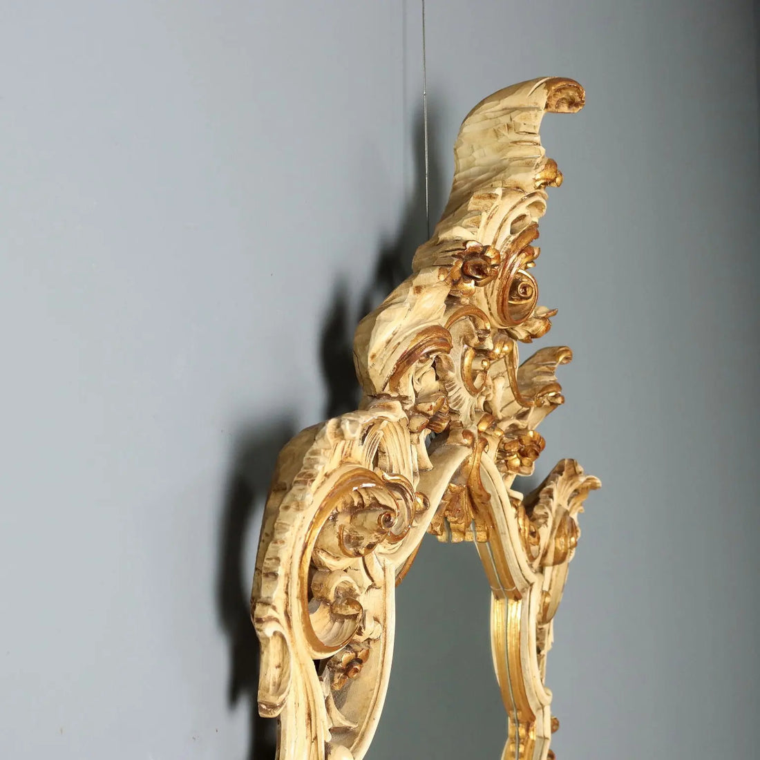 Lacquered and Gilded Rocaille Mirror - Italy 20th Century