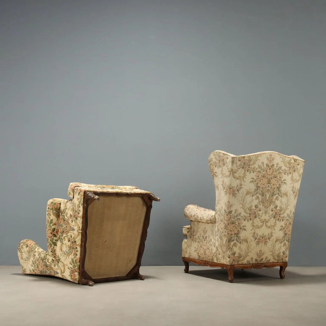 Antique Bergere Armchairs Beech Fabric Italy XX Century - Italy, Early XX Century | Antiques | Seating