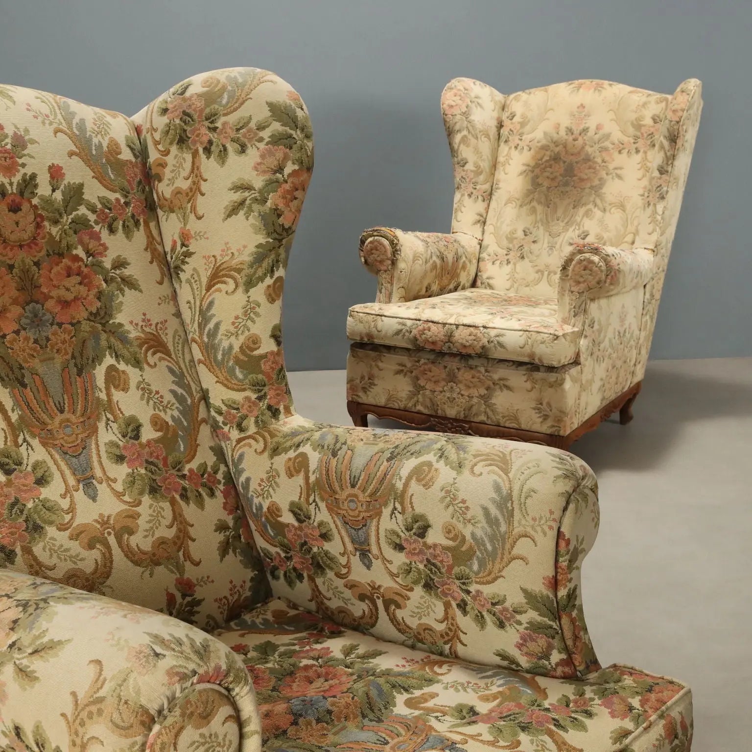 Antique Bergere Armchairs Beech Fabric Italy XX Century - Italy, Early XX Century | Antiques | Seating
