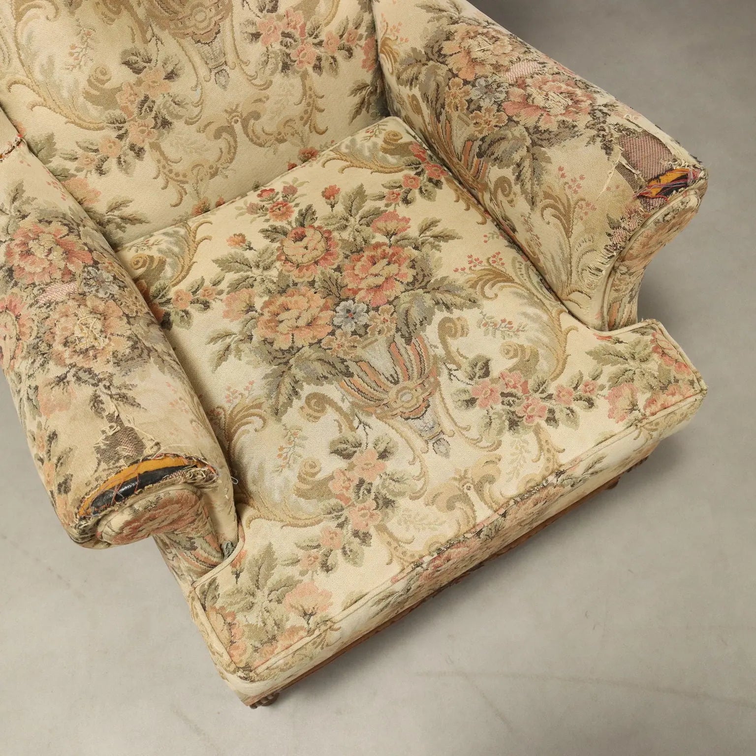 Antique Bergere Armchairs Beech Fabric Italy XX Century - Italy, Early XX Century | Antiques | Seating