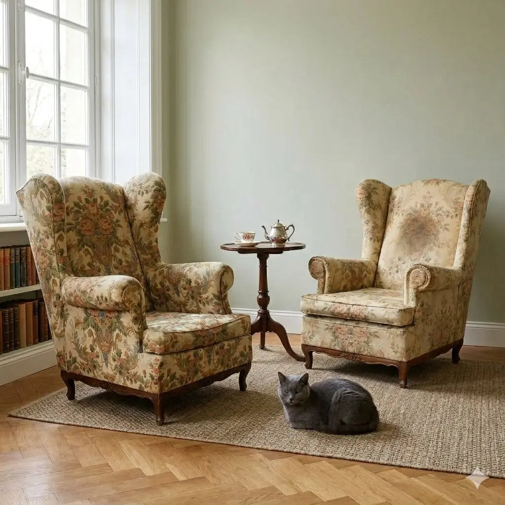 Antique Bergere Armchairs Beech Fabric Italy XX Century - Italy, Early XX Century | Antiques | Seating