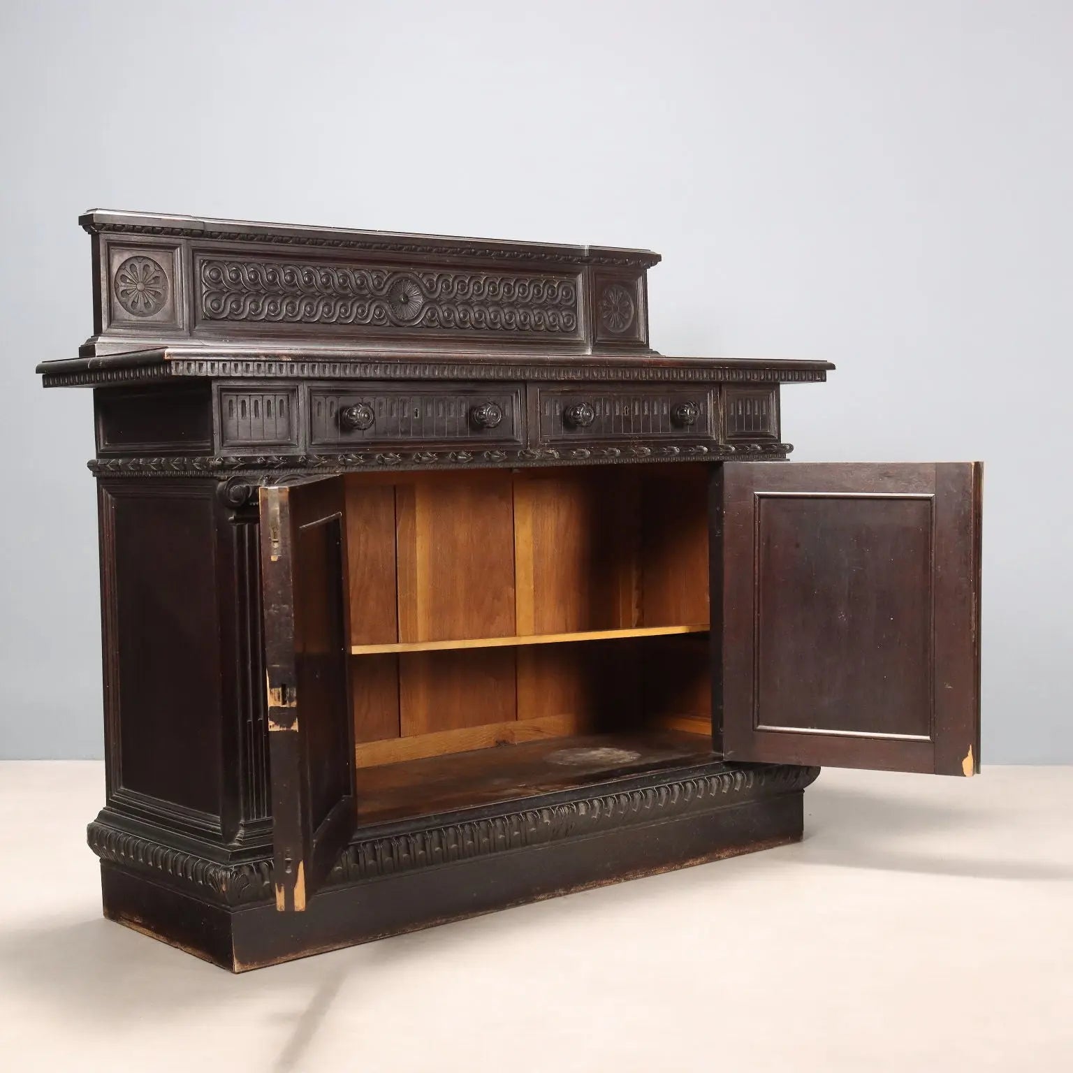 Antique Cupboard Neo-Renaissance Style Walnut Italy XIX Century - Italy, Late XIX Century | Antiques | Cupboards