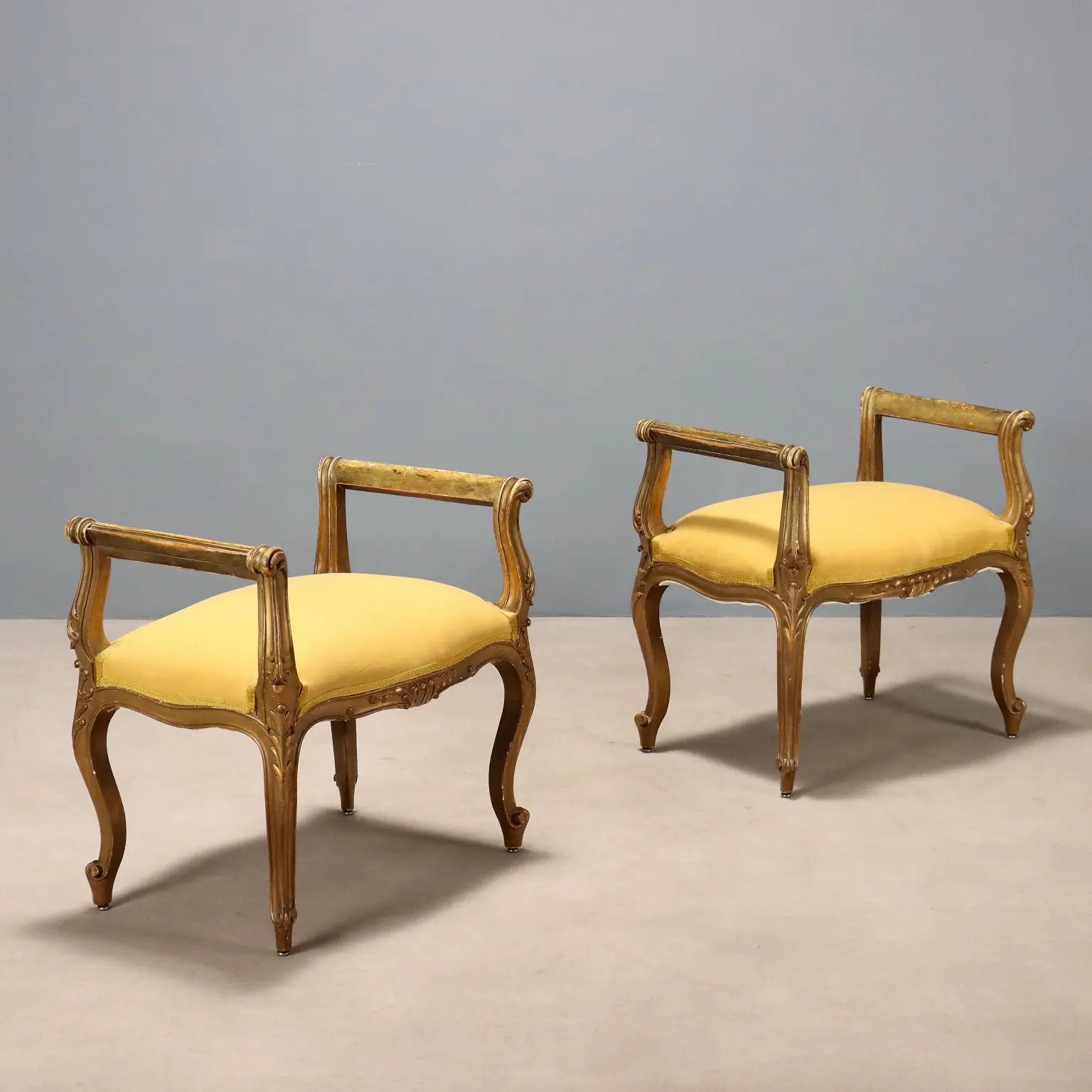 Gilded Barocchetto Benches, Italy, Early 20th Century
