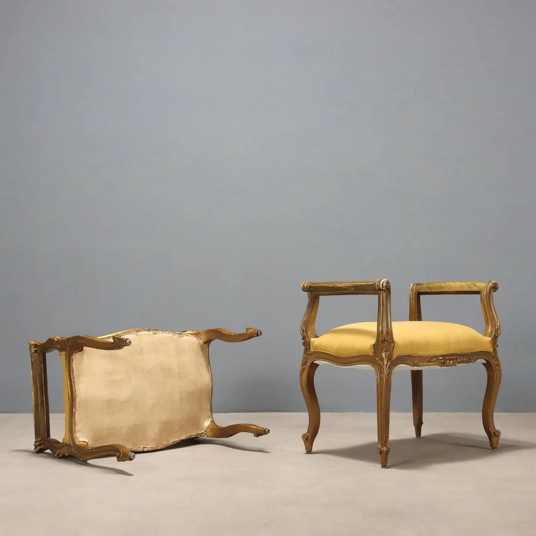 Gilded Barocchetto Benches, Italy, Early 20th Century