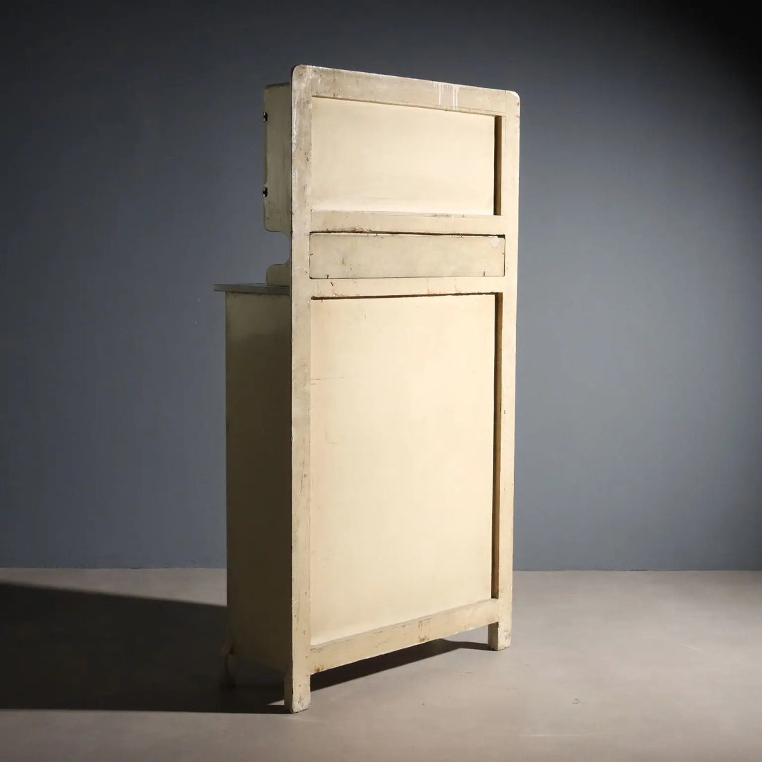 Vintage Laboratory Cabinet Wood Marble Design Italy 1950s