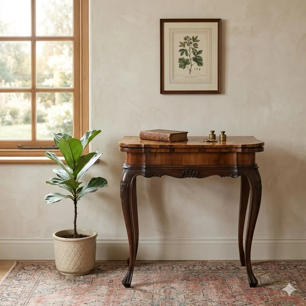Antique Game Table Walnut Beech Openable Top Italy XX Century - Italy, Early XX Century | Antiques | Side & Coffee Tables