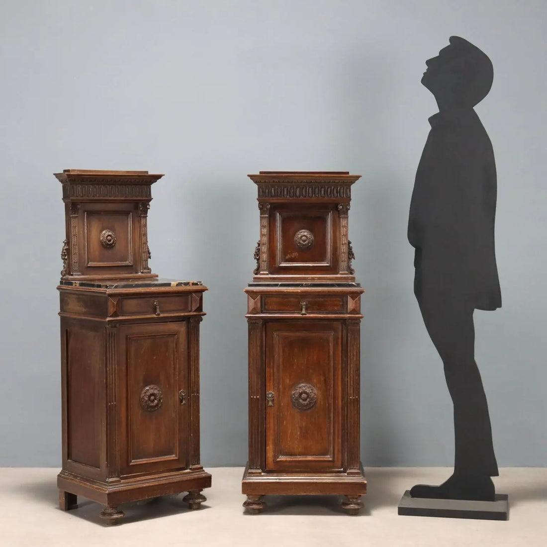 Antique Bedside Tables Neo-Renaissance Walnut Italy XX Century - Italy, Early XX Century | Antiques | Bedside Tables