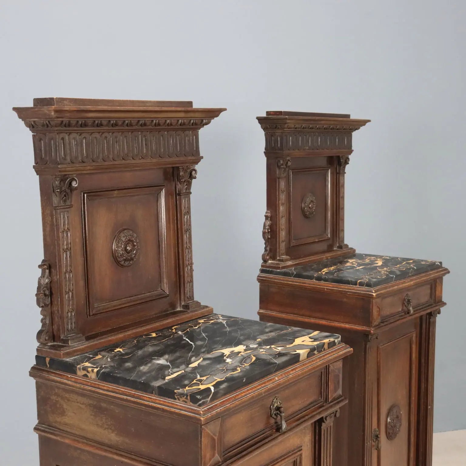 Antique Bedside Tables Neo-Renaissance Walnut Italy XX Century - Italy, Early XX Century | Antiques | Bedside Tables