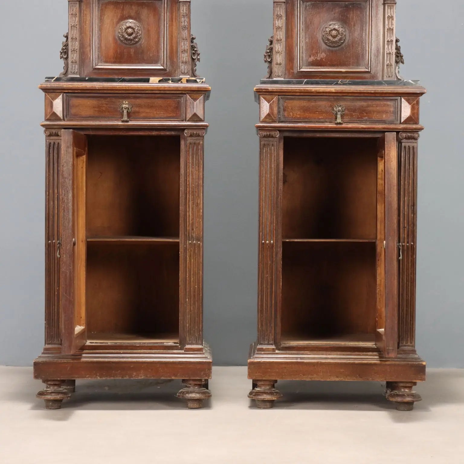 Antique Bedside Tables Neo-Renaissance Walnut Italy XX Century - Italy, Early XX Century | Antiques | Bedside Tables