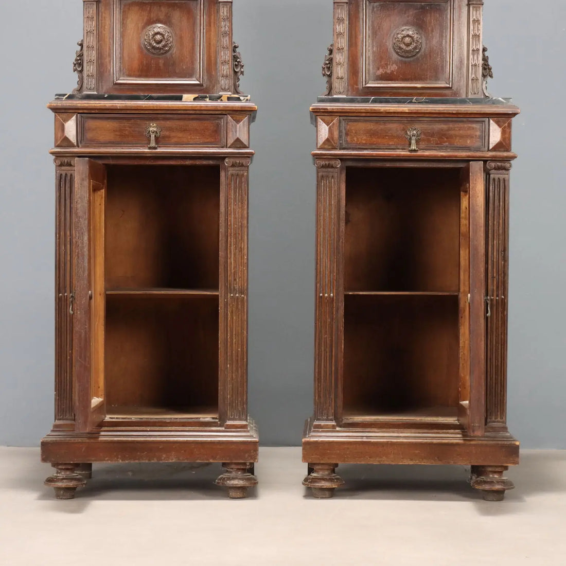 Antique Bedside Tables Neo-Renaissance Walnut Italy XX Century - Italy, Early XX Century | Antiques | Bedside Tables