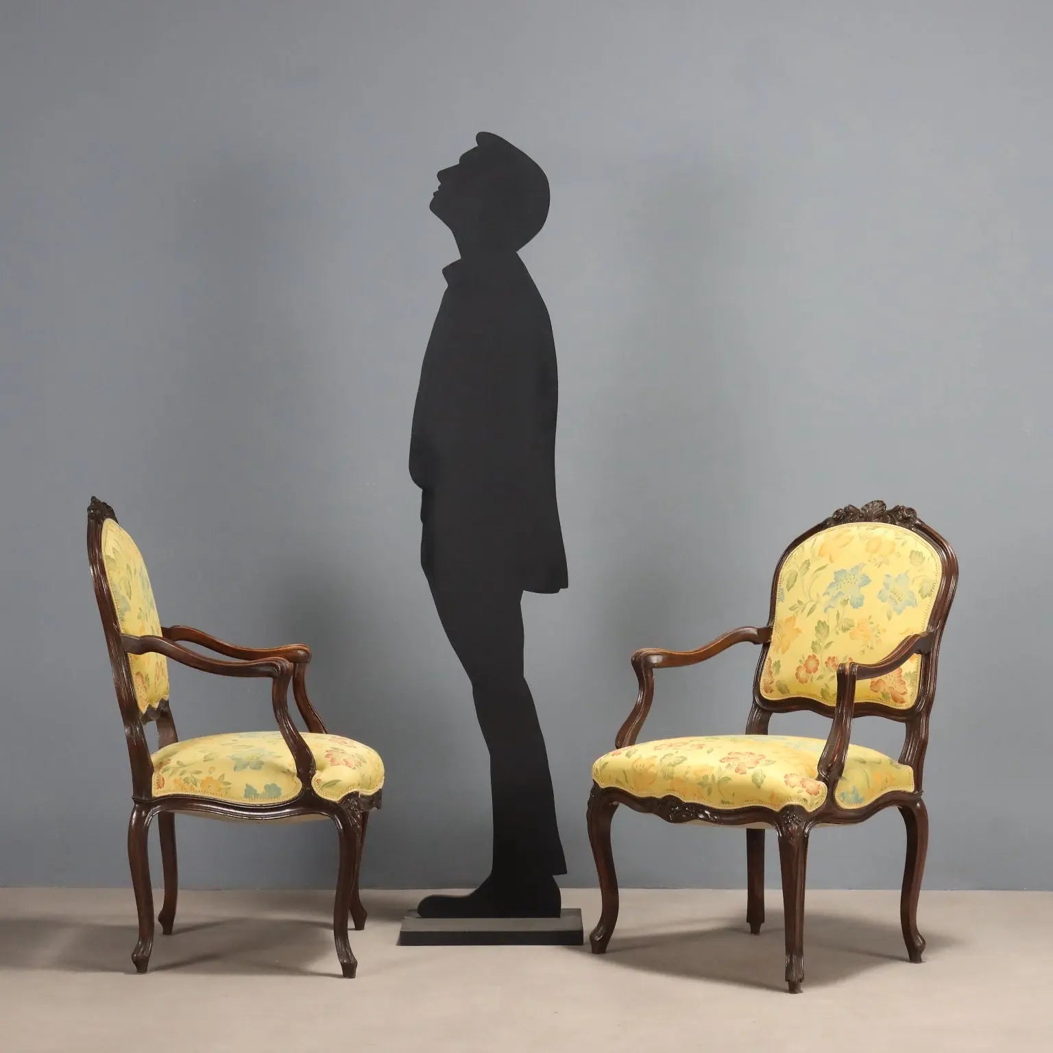 Four Walnut Armchairs in Barocchetto Style