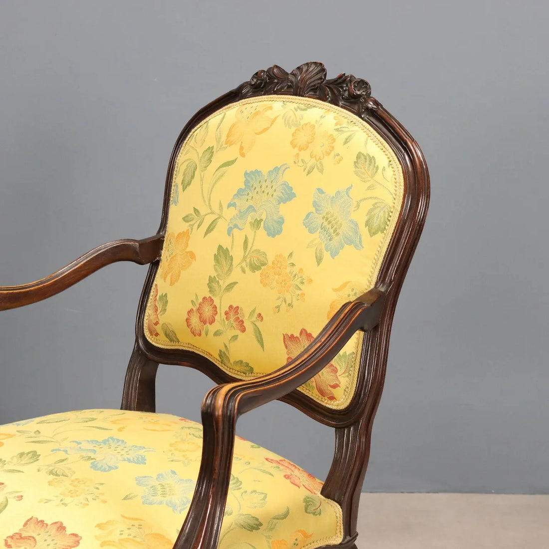 Four Walnut Armchairs in Barocchetto Style