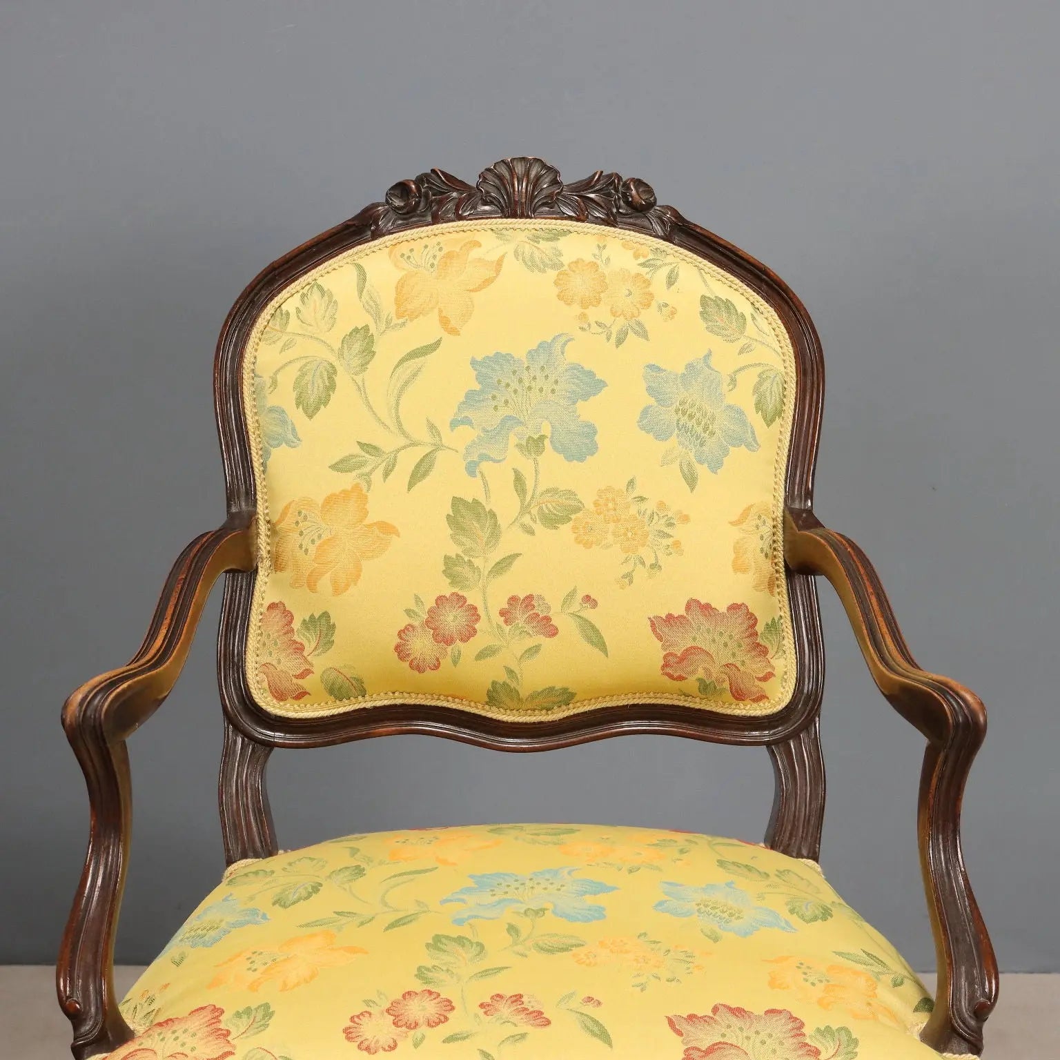 Four Walnut Armchairs in Barocchetto Style