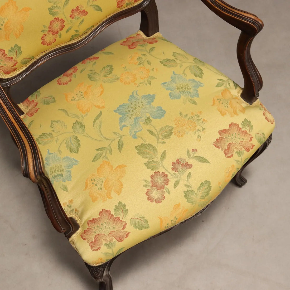 Four Walnut Armchairs in Barocchetto Style