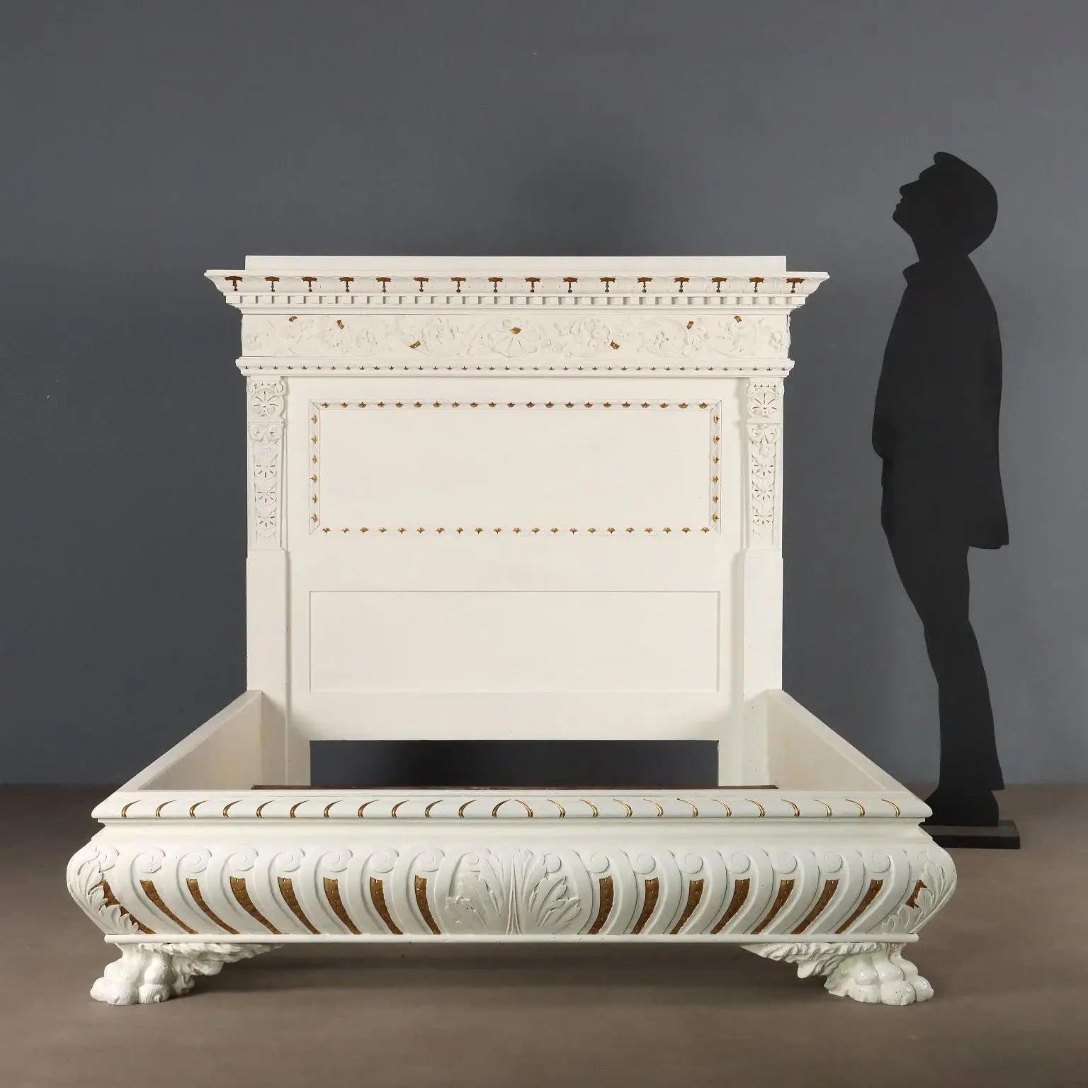Poplar Bed in Neo-Renaissance Style - Mid 20th Century